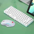 LANGTU OG80 Ivory White Keyboard Mouse Set Mini Punk Bluetooth+Wireless+Wired Three Models Silent Keyboard - 1