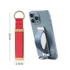PU Leather Metal Wrist Strap Cell Phone Holder Zinc Alloy Paste Desktop Stand(Blue) - 3