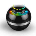 GS009 Bluetooth 4.2 Round Ball Small Speaker With Colorful Light Support TF Card / FM(Black) - 1