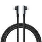 REMAX RC-C002 USB-C/Type-C To USB-C/Type-C 65W Braided Data Cable with 90 Degree Elbow,Length 1m(Black) - 1