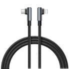 REMAX RC-C002 USB-C/Type-C To 8 Pin  20W  Braided Data Cable with 90 Degree Elbow,Length 1m(Black) - 1