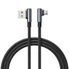 REMAX RC-C002 USB To Micro USB 2.4A Braided Data Cable with 90 Degree Elbow,Length 1m(Black) - 1