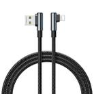 REMAX RC-C002 USB To 8 Pin  2.4A Braided Data Cable with 90 Degree Elbow,Length 1m(Black) - 1
