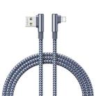 REMAX RC-C002 USB To 8 Pin  2.4A Braided Data Cable with 90 Degree Elbow,Length 1m(Silver) - 1