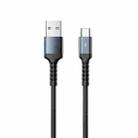 REMAX RC-C008 USB To  USB-C/Type-C  2.4A TPE Soft Anti-breakage Data Cable,Length 1m(Black) - 1