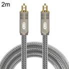 EMK YL/B Audio Digital Optical Fiber Cable Square To Square Audio Connection Cable, Length: 2m(Transparent Gray) - 1