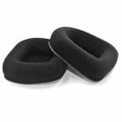 For Logitech Astro A20 2pcs Fleece Memory Foam Headphone Covers Earmuffs(Full Black) - 1