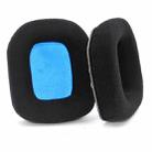 For Logitech Astro A20 2pcs Fleece Memory Foam Headphone Covers Earmuffs(Black Blue Net) - 1
