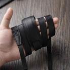 Outdoor Photography Cowhide Leather Camera Shoulder Hanging Neck Winding Strap, Spec: Top-layer (Black) - 1