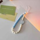 5pcs Cute Smiley Mobile Phone Straps Charm Lanyard Anti-loss Hand Rope(Blue) - 1