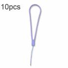 10pcs  Silicone Woven Pattern  Cell Phone Lanyard Anti-loss Hand Rope(Clove Purple) - 1