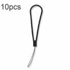 10pcs  Silicone Woven Pattern  Cell Phone Lanyard Anti-loss Hand Rope(Black) - 1