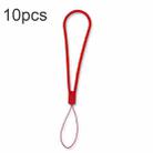 10pcs  Silicone Woven Pattern  Cell Phone Lanyard Anti-loss Hand Rope(Red) - 1