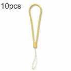 10pcs  Silicone Woven Pattern  Cell Phone Lanyard Anti-loss Hand Rope(Lemon Yellow) - 1