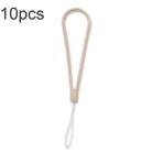 10pcs  Silicone Woven Pattern  Cell Phone Lanyard Anti-loss Hand Rope(Sand Pink) - 1