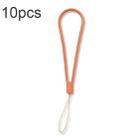 10pcs  Silicone Woven Pattern  Cell Phone Lanyard Anti-loss Hand Rope(Sugar Orange) - 1