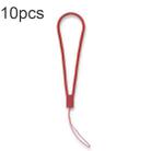 10pcs  Silicone Woven Pattern  Cell Phone Lanyard Anti-loss Hand Rope(Tea Red) - 1