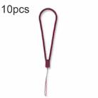 10pcs  Silicone Woven Pattern  Cell Phone Lanyard Anti-loss Hand Rope(Pomegranate Red) - 1