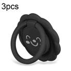 3pcs Sunflower Smiley Mobile Phone Finger Ring Bracket Zinc Alloy Ultra-thin Stand(Black) - 1