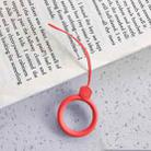 10pcs Gemstone  Finger Ring Silicone Cell Phone Lanyard U Disk Rope(Red) - 1