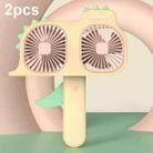 2pcs Mini Cartoon Manual Fan Unicorn Model Hand Holding Fan(Color Random Delivery) - 1