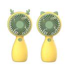 2pcs MLS6035 USB Mini Charging With Lanyard Small Fan, Style Random Delivery(Yellow) - 1