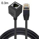 Straight Head 0.3m Cat 8 10G Transmission RJ45 Male To Female Computer Network Cable Extension Cable(Black) - 1