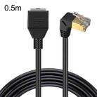 Up Bend 0.5m Cat 8 10G Transmission RJ45 Male To Female Computer Network Cable Extension Cable(Black) - 1