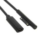 Type-C / USB-C Mother Rotary Seeder Tablet Power Charging Cable For Microsoft Surface Pro 5 / 6, Size: 30cm(Black) - 1