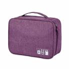 RH917 Data Cables Storage Bags Cationic Polyester Multifunctional Digital Bag(Purple) - 1