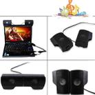 Mini Clip-On USB Stereo Speaker Soundbar for Notebook Laptop PC Desktop Tablet(Black) - 1