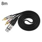 XLR Female To 2RCA Male Plug Stereo Audio Cable, Length: 8m - 1
