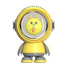 F1 USB Hanging Neck Fan Handheld Mini Outdoor Camping Colorful Lights Fan, Style: Rabbit (Yellow) - 1