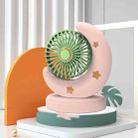 Portable Moon Mini Fan Bedroom Bedside Desktop USB Fan(Pink) - 1