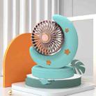 Portable Moon Mini Fan Bedroom Bedside Desktop USB Fan(Green) - 1