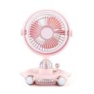 Household Cute Pet Fan USB Desktop Night Light Fan(Pink) - 1