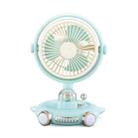 Household Cute Pet Fan USB Desktop Night Light Fan(Blue) - 1