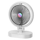 USB Lighting Fan Home Rotatable Dressing Table Fill Light Small Fan(Black White) - 1