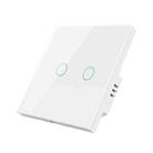 Tuya ZigBee Zero Firewire Touch Wall Remote Control Switch Light Control Voice Switch EU Plug, Style: 2 Gang (White) - 1