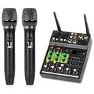 UF5-M 4 Way Mixer With Wireless Microphone Recording Live USB Bluetooth Reverberation Microphone(Black) - 1