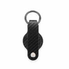 For AirTag Tracker Leather Case Key Holder(Linear  Carbon Fiber) - 1