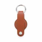 For AirTag Tracker Leather Case Key Holder(Linear Brown) - 1