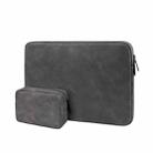 ND12 Lambskin Laptop Lightweight Waterproof Sleeve Bag, Size: 14.1-15.4 inches(Deep Gray with Bag) - 1