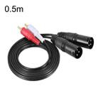 2RCA To 2XLR Speaker Canon Cable Audio Balance Cable, Size: 0.5m(Dual Lotus To Dual Canon Male) - 1