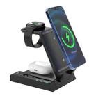 Z252 6-In-1 Wireless Charging Stand Dock With USB-C/Type-C Port & 8 Pin Charge Cable(Black) - 1