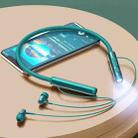 YY-708 Neck Hanging Noise Reduction Card Bluetooth Sports Headset with Flashlight Function(Green) - 1