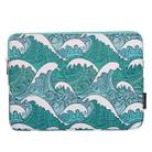 H3-04  13 Inch PU Leather Printing Laptop Liner Bag Tablet Sleeve Bag(Green Wave) - 1