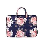 H40-B01 White Rose Pattern Laptop Case Bag Computer Liner Bag With Handle, Size: 12 Inch(Blue) - 1