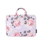 H40-B01 White Rose Pattern Laptop Case Bag Computer Liner Bag With Handle, Size: 14 Inch(Grey) - 1