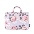 H40-B01 White Rose Pattern Laptop Case Bag Computer Liner Bag With Handle, Size: 15 Inch(Grey) - 1